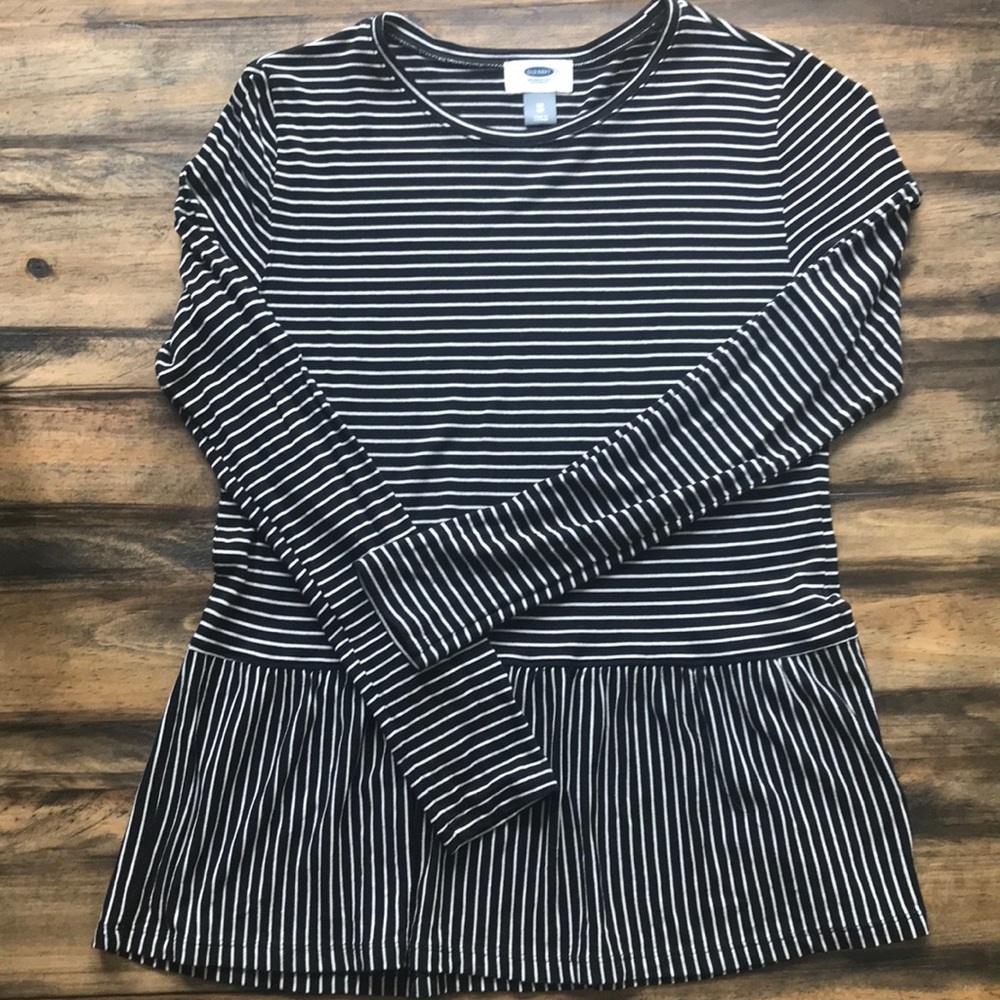Old Navy - striped peplum long sleeve top